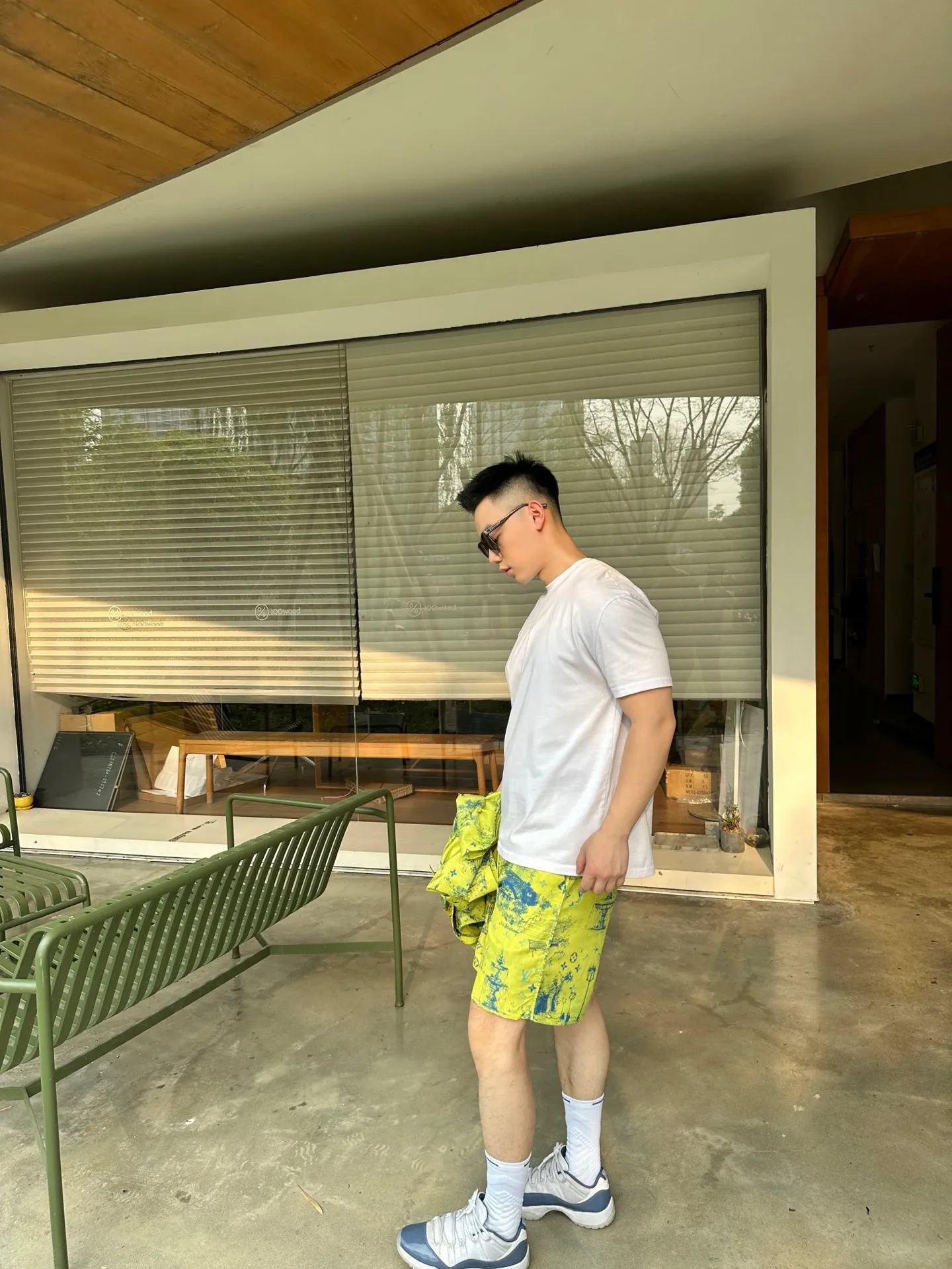 Louis Vuitton/Louis Vuitton City Park Mulberry Silk Suit Shorts